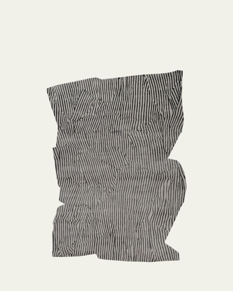 Avant Graphite Shaped Hand-Knotted Rug, 9' x 12'